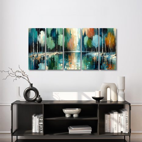 OBRAZ BAREVNÁ HARMONIE LESA - OBRAZY LES - OBRAZY