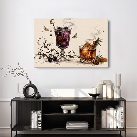 QUADRO SU TELA – COCKTAIL ALLE MORE CON ARANCIA - QUADRI HALLOWEEN E HORROR - STAMPE E QUADRI