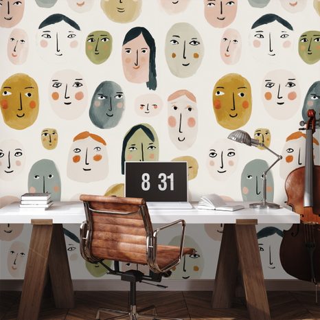 TAPETA BAREVNÉ ABSTRAKTNÍ TVÁŘE - TAPETY LIDÉ A CELEBRITY - TAPETY