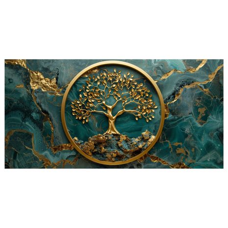 SLIKA ZLATNO STABLO ŽIVOTA NA SMARAGDU - SLIKE STABLA ŽIVOTA - SLIKE