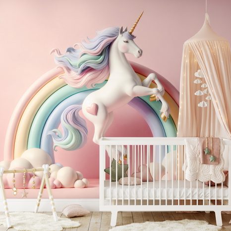 FOTOTAPETA PASTELOVÝ JEDNOROŽEC V DUZE - TAPETY - TOTÁLNÍ VÝPRODEJ 🔥