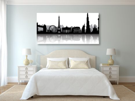 SLIKA MEDNARODNI SIMBOLI METROPOL - ČRNOBELE SLIKE - SLIKE