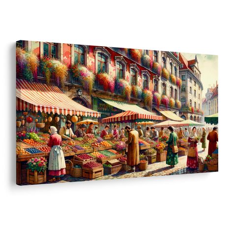 OBRAZ MĚSTSKÝ TRH S OVOCEM - OBRAZY MĚSTA - OBRAZY