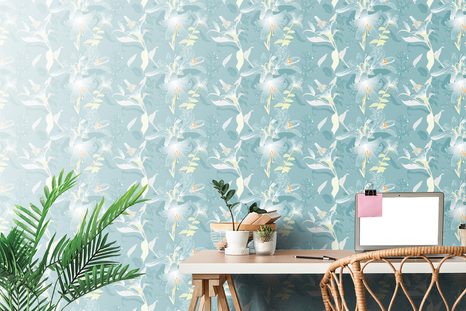 CARTA DA PARATI AUTOADESIVA – GIGLIO MAGICO IN BLU - CARTA DA PARATI AUTOADESIVE - CARTA DA PARATI