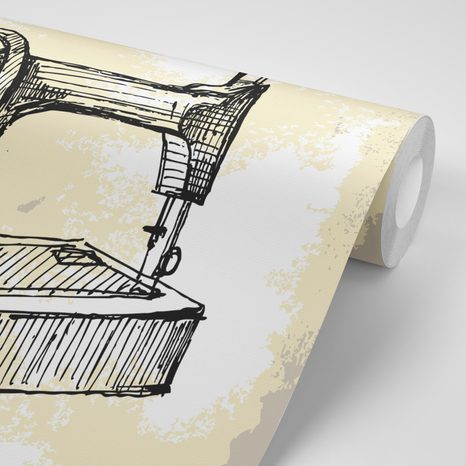 SELBSTKLEBENDE TAPETE RETRO-NÄHMASCHINE - SELBSTKLEBENDE TAPETEN - TAPETEN