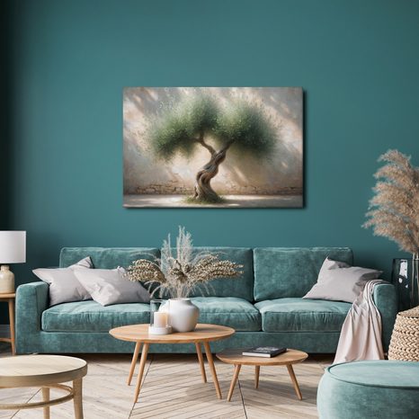 OBRAZ OLIVOVNÍK NA KAMENNÉM DVOŘE - OBRAZY STROMY A LISTY - OBRAZY