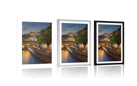 PLAKÁT S PASPARTOU NÁBŘEŽÍ PAŘÍŽE - MĚSTA - PLAKÁTY