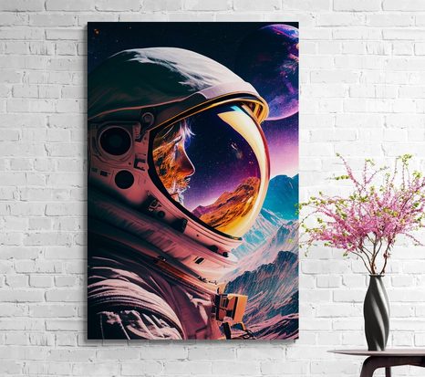 WANDBILD GEHEIMNISVOLLES PROFIL EINES RAUMFAHRERS - WANDBILDER ASTRONAUT - BILDER