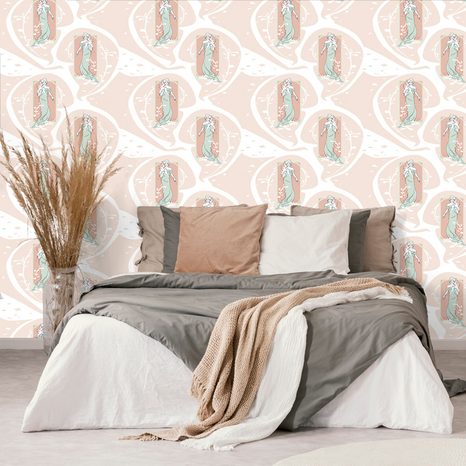 SELF ADHESIVE WALLPAPER WOMAN'S CHARM IN AN ABSTRACT DESIGN - SELF-ADHESIVE WALLPAPERS - WALLPAPERS