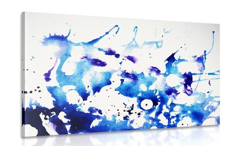 IMPRESSION SUR TOILE AQUARELLE BLEUE DANS UN DESSIN ABSTRAIT - IMPRESSIONS ABSTRAITES SUR TOILE - IMPRESSION SUR TOILE