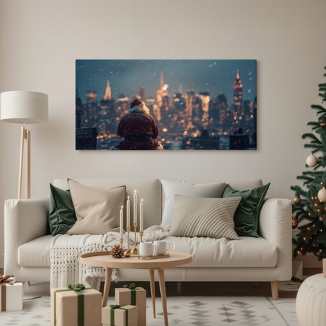 OBRAZ SVÁTEČNÍ NOC VE MĚSTĚ - VÁNOČNÍ A ZIMNÍ OBRAZY - PICTURES