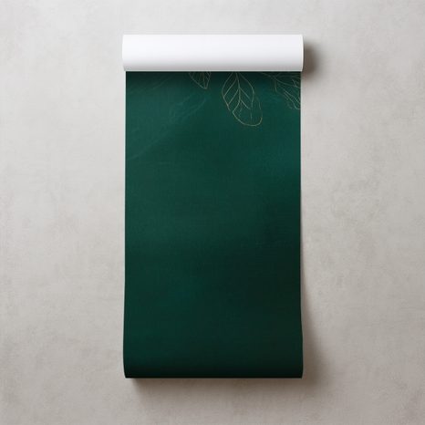 TAPET FRUNZE AURII PE VERDE SMARALD - TAPETE FRUNZE - TAPETURI