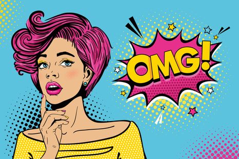 SAMOLEPÍCÍ TAPETA DÁMA V POP ART STYLU - OMG! - SAMOLEPÍCÍ TAPETY - TAPETY