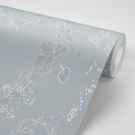 TAPETA LIDOVÉ SRDCE V ŠEDÉM PROVEDENÍ - VINTAGE A RETRO TAPETY - TAPETY