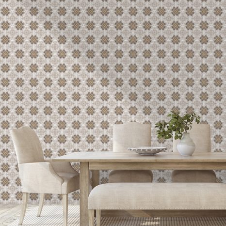 SAMOLEPÍCÍ TAPETA HNĚDÉ KVĚTINOVÉ ORNAMENTY - ΤΑΠΕΤΣΑΡΊΑ ΜΕ ΣΧΈΔΙΑ - ΤΑΠΕΤΣΑΡΊΕΣ