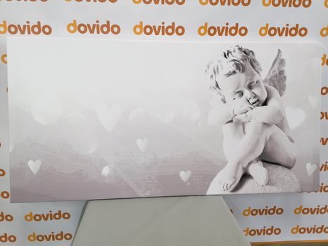 OBRAZ CZARNO-BIAŁY ANIOŁEK - OBRAZY ANIOŁÓW - OBRAZY