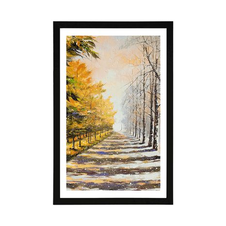 POSTER WITH MOUNT AUTUMN AVENUE OF TREES - NATURE - POSTERS