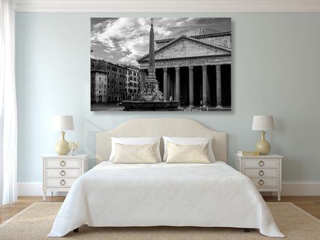 OBRAZ ŘÍMSKÁ BAZILIKA V ČERNOBÍLÉM PROVEDENÍ - ČERNOBÍLÉ OBRAZY - OBRAZY