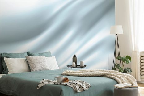 TAPETA MODRÝ SATÉN - JEDNOBAREVNÉ TAPETY - TAPETY