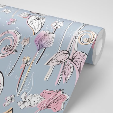 TAPETE SCHÖNHEIT DER VINTAGE BLUMEN - TAPETEN MIT BLUMENMOTIVEN - TAPETEN