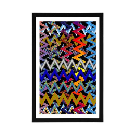 PLAKAT S PASPARTUJEM ČUDOVITI VZOREC V BARVAH - ABSTRAKTNI IN VZORČASTI - PLAKATI