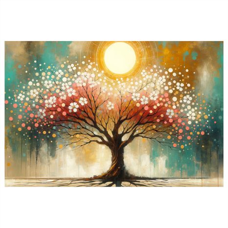 WANDBILD BAUM DES LEBENS UNTER DER SONNE - BILDER BÄUME DES LEBENS - BILDER