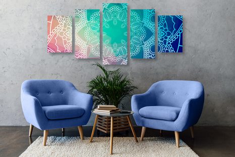 КАРТИНИ ОТ 5 ЧАСТИ – ПАСТЕЛНА МАНДАЛА - ФЪН ШУЙ КАРТИНИ - КАРТИНИ