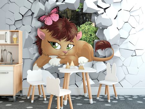SELBSTKLEBENDE TAPETE NIEDLICHES LÖWENJUNGE - SELBSTKLEBENDE TAPETEN - TAPETEN