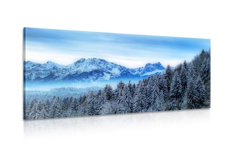 TABLEAU SUR TOILE – MONTAGNES GELÉES - TABLEAUX DE LA NATURE ET DES PAYSAGES - TABLEAUX