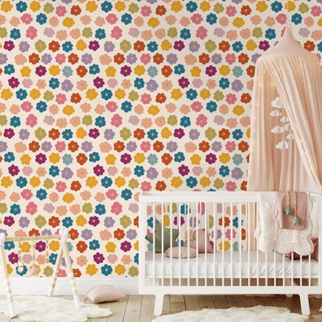 FOTOTAPETA BAREVNÉ KVĚTINOVÉ POLE - VZOROVANÉ TAPETY - TAPETY