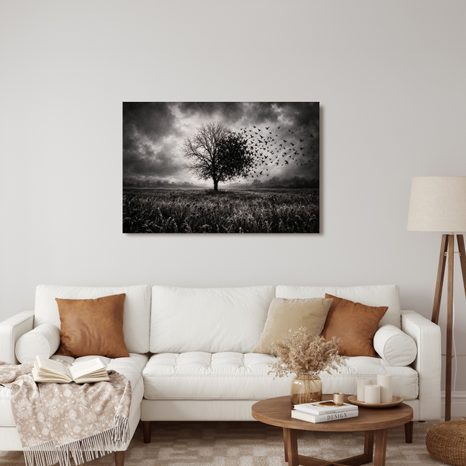 WANDBILD LEBENSBAUM IM STURM - HALLOWEEN- UND HORROR-BILDER - BILDER
