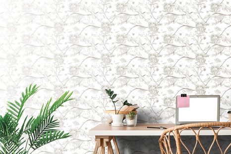 CARTA DA PARATI AUTOADESIVA – NATURA MORTA VINTAGE CON UCCELLINI - CARTA DA PARATI AUTOADESIVE - CARTA DA PARATI