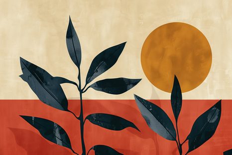 STAMPA SU TELA – JAPANDI FOGLIE SCURE - JAPANDI QUADRI - STAMPE E QUADRI