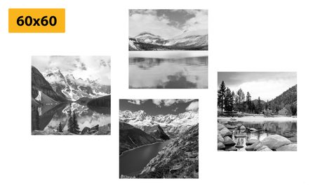 BILDER-SET BEZAUBERNDE BERGLANDSCHAFTEN IN SCHWARZ-WEISS - BILDERSETS - BILDER