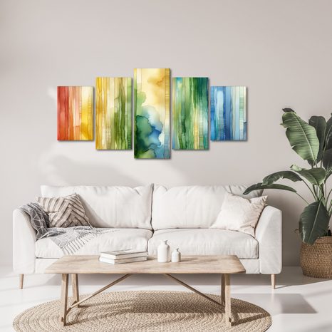 5-DÍLNÝ OBRAZ LESNÍ HARMONIE - OBRAZY ABSTRAKTNÍ TVARY - OBRAZY