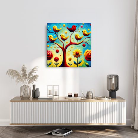 WANDBILD BLUMEN UND LEBENSBAUM - BILDER BÄUME DES LEBENS - BILDER