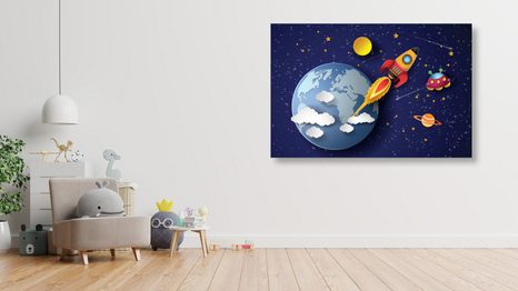 STAMPA SU TELA – VERSO LO SPAZIO - QUADRI PER BAMBINI - STAMPE E QUADRI