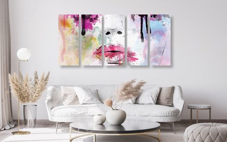 QUADRI 5 PEZZI – DONNA ALLA MODA - QUADRI DI PERSONE - STAMPE E QUADRI