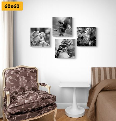 SET OBRAZŮ NEBESKÁ HARMONIE V ČERNOBÍLÉM PROVEDENÍ - SESTAVY OBRAZŮ - OBRAZY