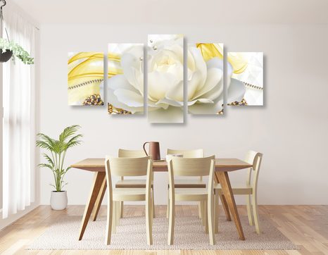 5 RÉSZES KÉP LUXUSRÓZSA ABSZTRAKCIÓVAL - ABSZTRAKT KÉPEK - KÉPEK