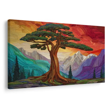 OBRAZ NÁDHERNÝ STROM ŽIVOTA V HORÁCH - OBRAZY STROMY ŽIVOTA - OBRAZY