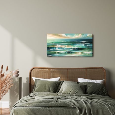 WANDBILD RUHIGES MEER UND WOLKEN - BILDER MEER UND STRAND - BILDER