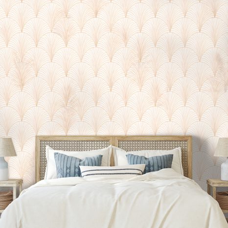 SELBSTKLEBENDE TAPETE BEIGE ART-DÉCO-GEOMETRIE - GEMUSTERTE TAPETEN - TAPETEN
