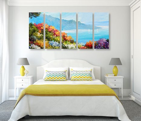 5-RÉSZES KÉP KILÁTÁS A TENGERRE - TERMÉSZET- ÉS TÁJKÉPEK - KÉPEK