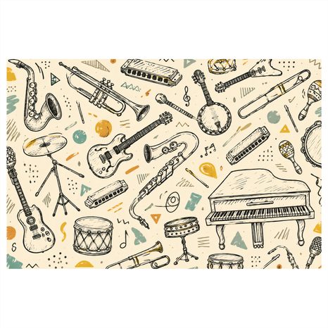 WANDBILD MUSIKINSTRUMENTE IN HARMONIE - MUSIKBILDER - BILDER