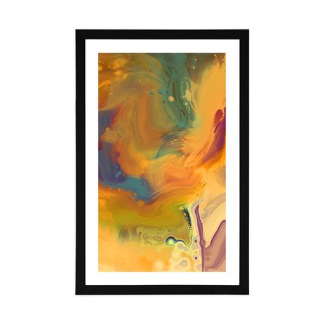 POSTER MIT PASSEPARTOUT BUNTE ABSTRAKTION - MOTIVE AUS UNSERER WERKSTATT - POSTER