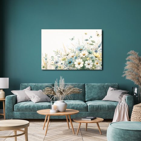 OBRAZ KVĚTINY A LETNÍ MOTÝLI - OBRAZY KVĚTŮ - OBRAZY