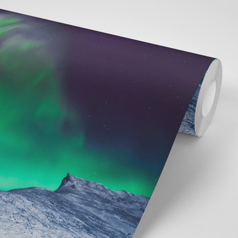 FOTOTAPETE POLARLICHT AM HIMMEL - UNIVERSUM- UND STERNE-TAPETEN - TAPETEN