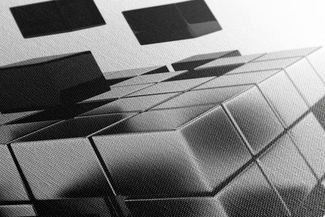 WANDBILD STRATEGISCHER WÜRFEL IN SCHWARZ-WEISS - SCHWARZ-WEISSE BILDER - BILDER