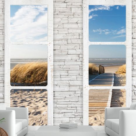 SAMOLJEPLJIVA FOTO TAPETA - BEACH: VIEW FROM THE WINDOW
